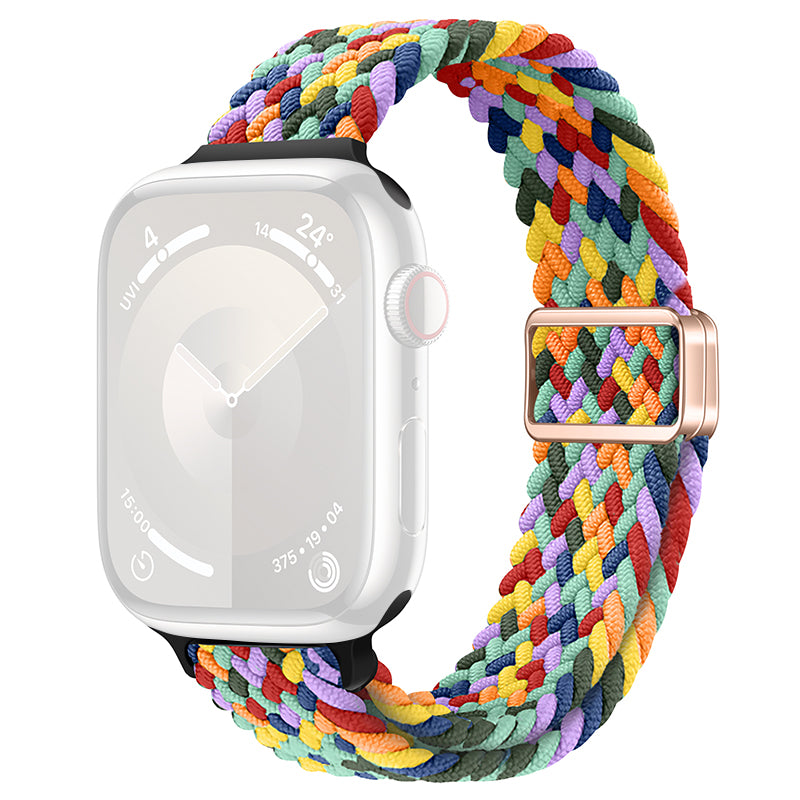 For Apple Watch Ultra 2 Ultra 49mm / 9 8 7 45mm / SE (2023) SE (2022) SE 6 5 4 44mm / 3 2 1 42mm Watch Strap Braided Nylon Band - W Texture+Colorful For Apple Watch Ultra 2 Ultra 49mm / 9 8 7 45mm / SE (2023) SE (2022) SE 6 5 4 44mm / 3 2 1 42mm Watch Strap Braided Nylon Band - W Texture+Colorful